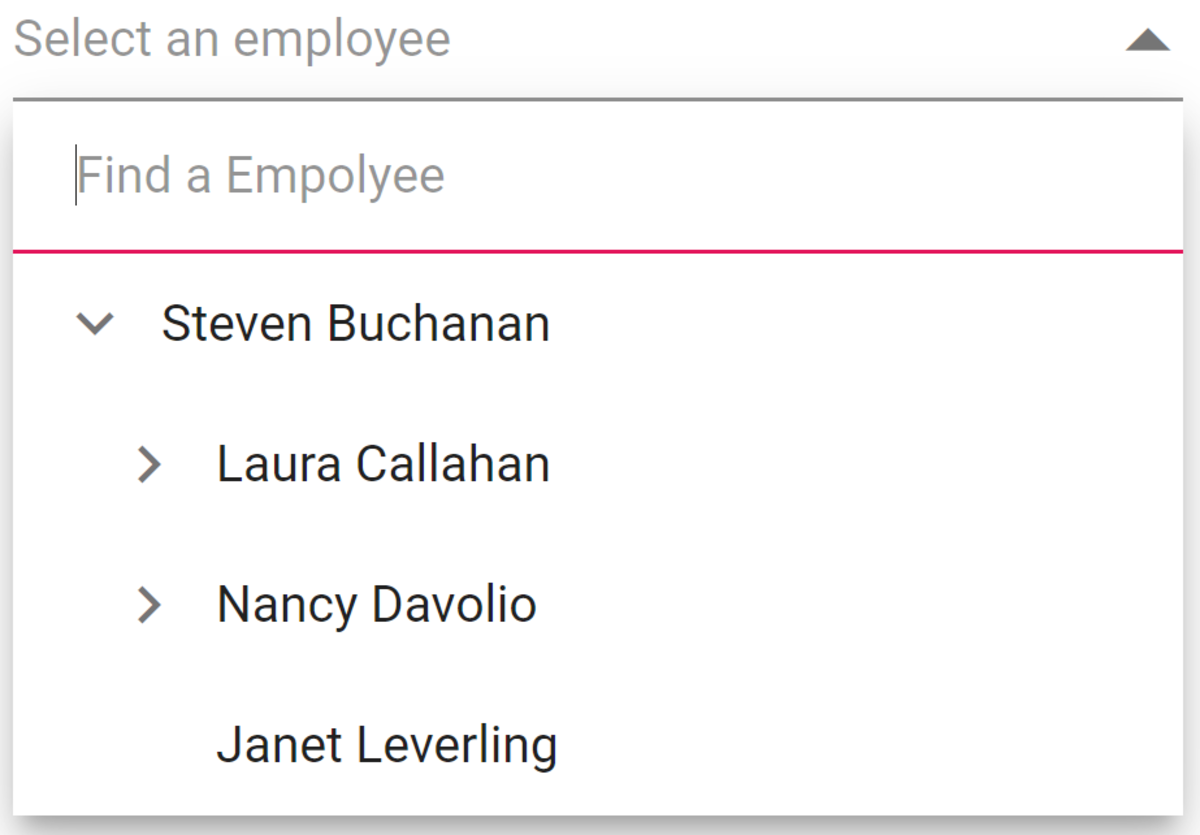 Filter types in Blazor Dropdown Tree